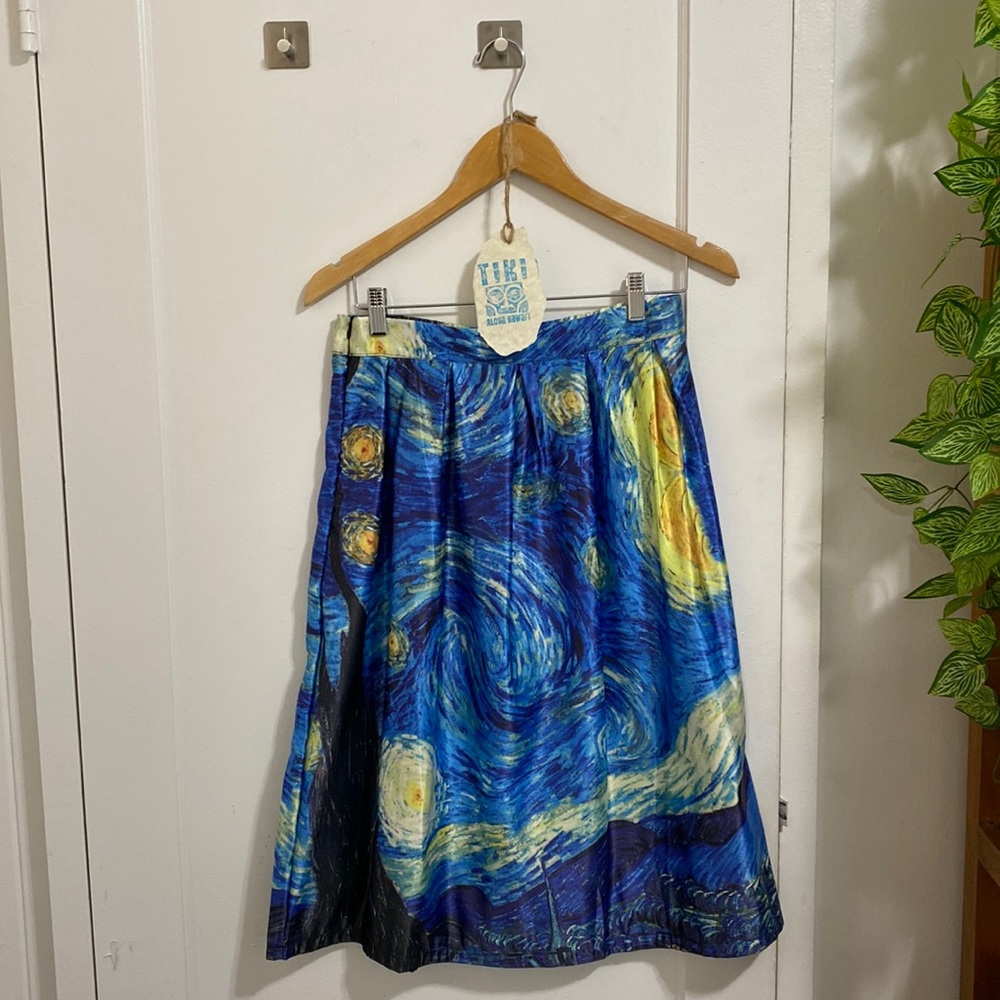 Starry Starry Night Custom Made Midi Skirt Size 8